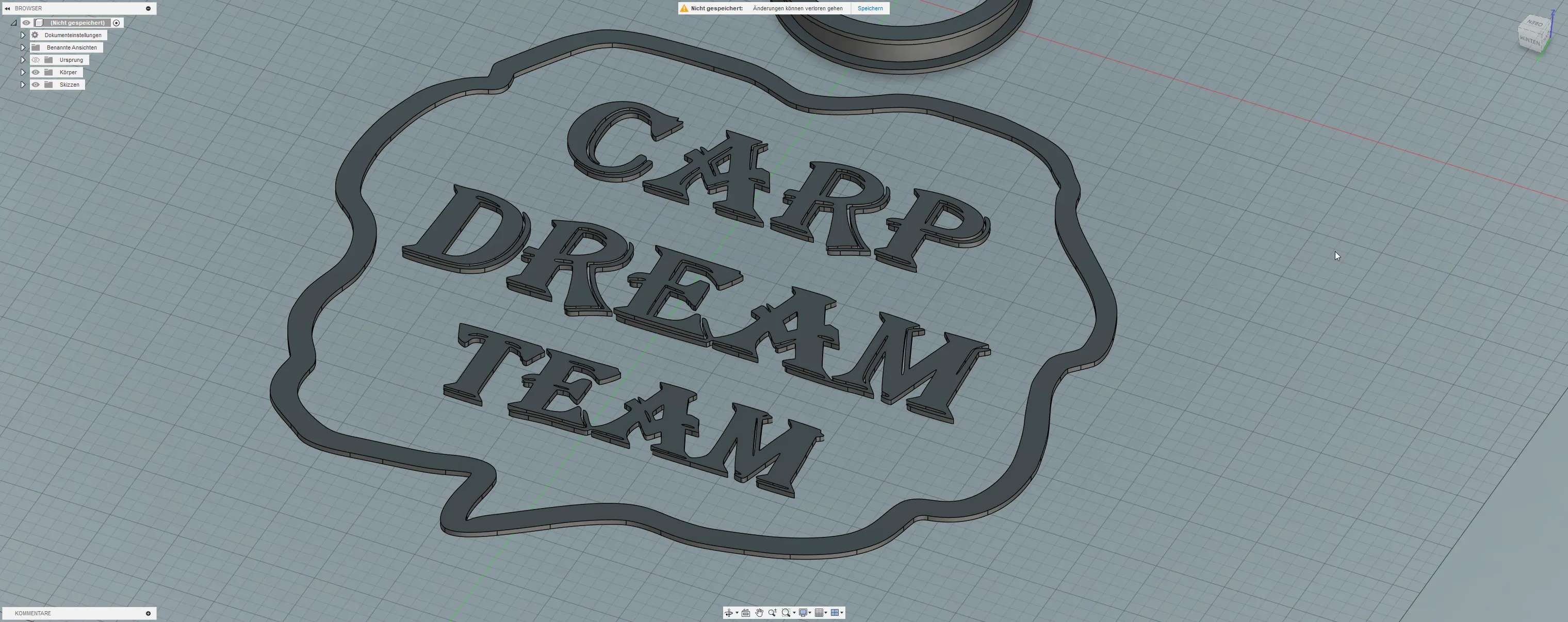 Konstruktion einer Schildkontur in Fusion 360